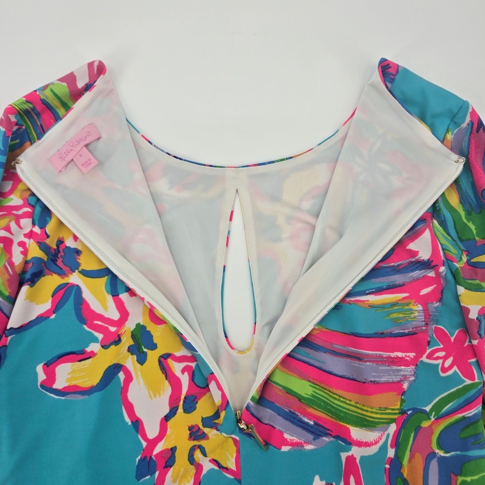 Lilly Pulitzer Fairfield Dress Sea Blue Summer Haze Engineered Women's Small EUC - Picture 9 of 13